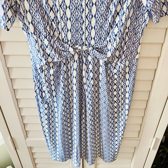 Seráphine Small Geometric Vertical Diamond Print Empire Waist Maternity Dress - Picture 11 of 14